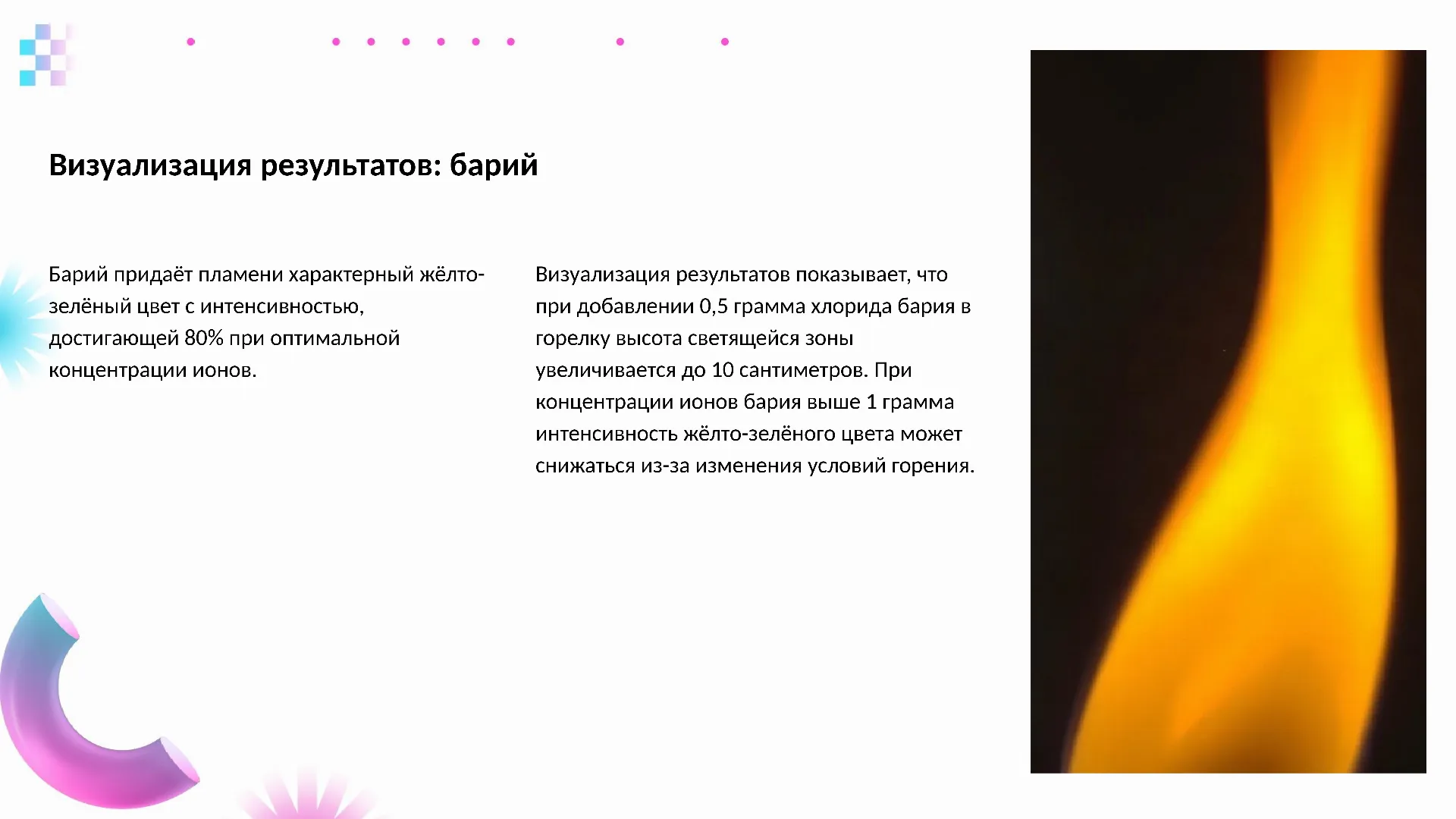 Визуализация результатов: барий - слайд для презентации на тему 