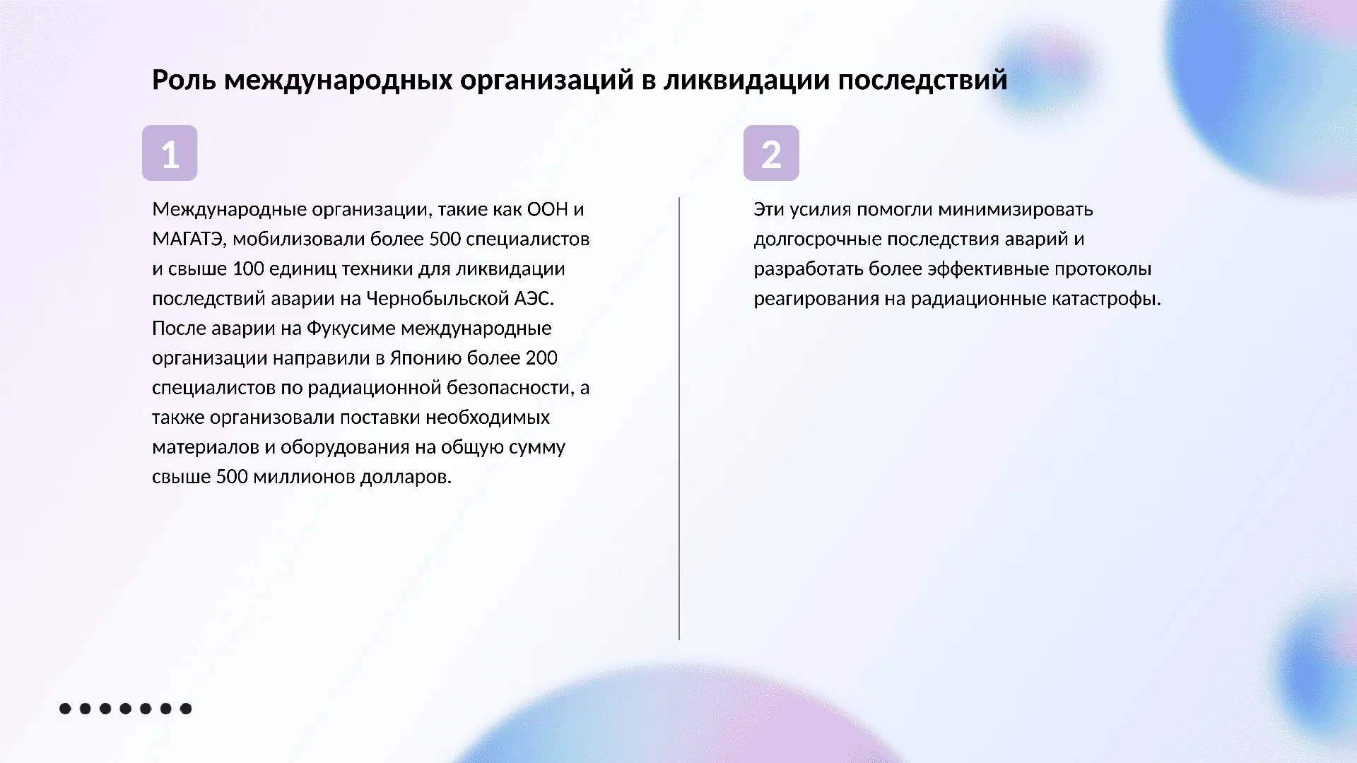 Роль международных организаций в ликвидации последствий - слайд для презентации на тему 