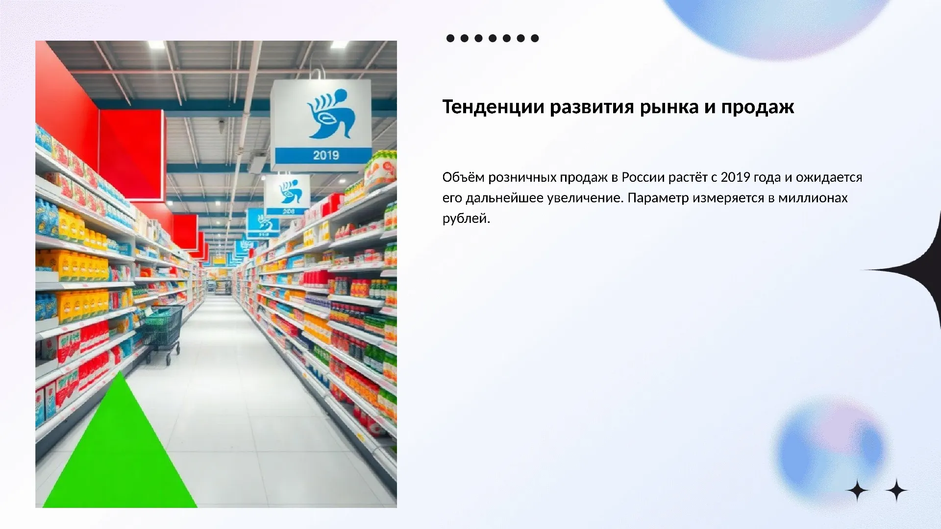 Тенденции развития рынка и продаж - слайд для презентации на тему 