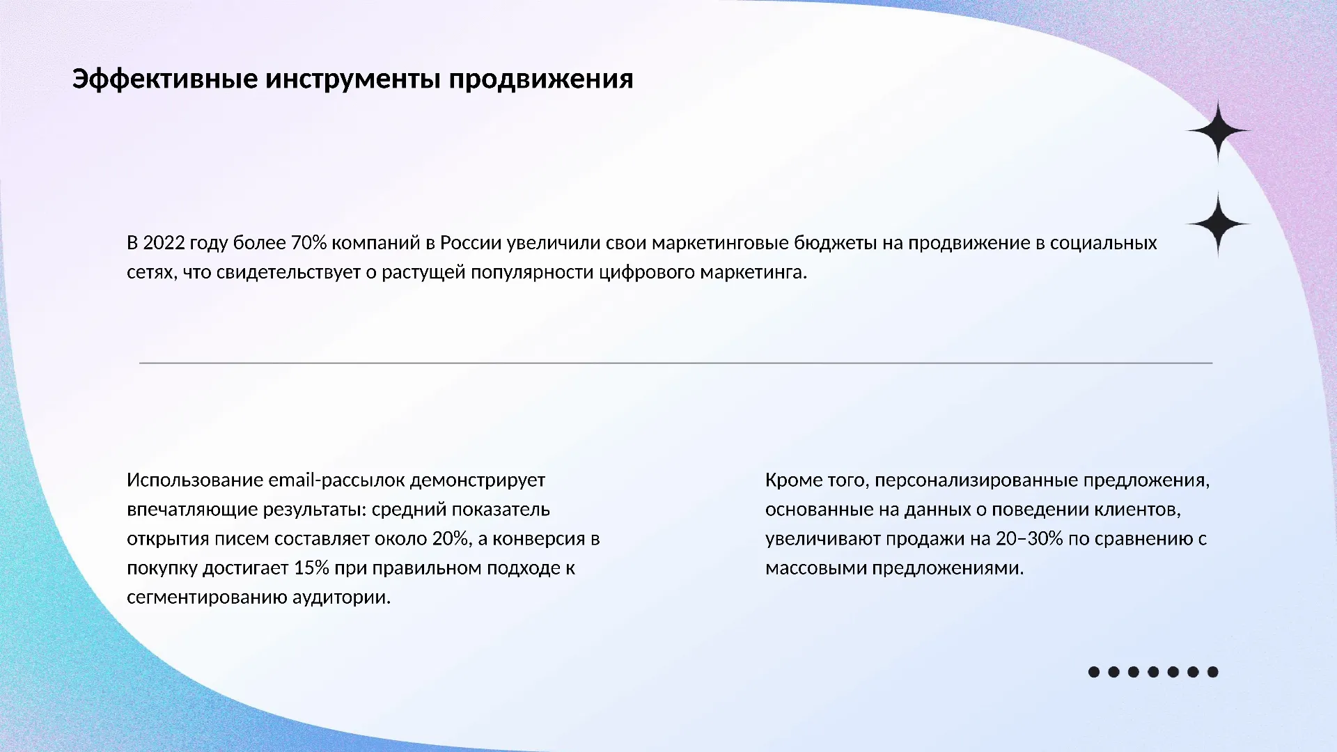 Эффективные инструменты продвижения - слайд для презентации на тему 