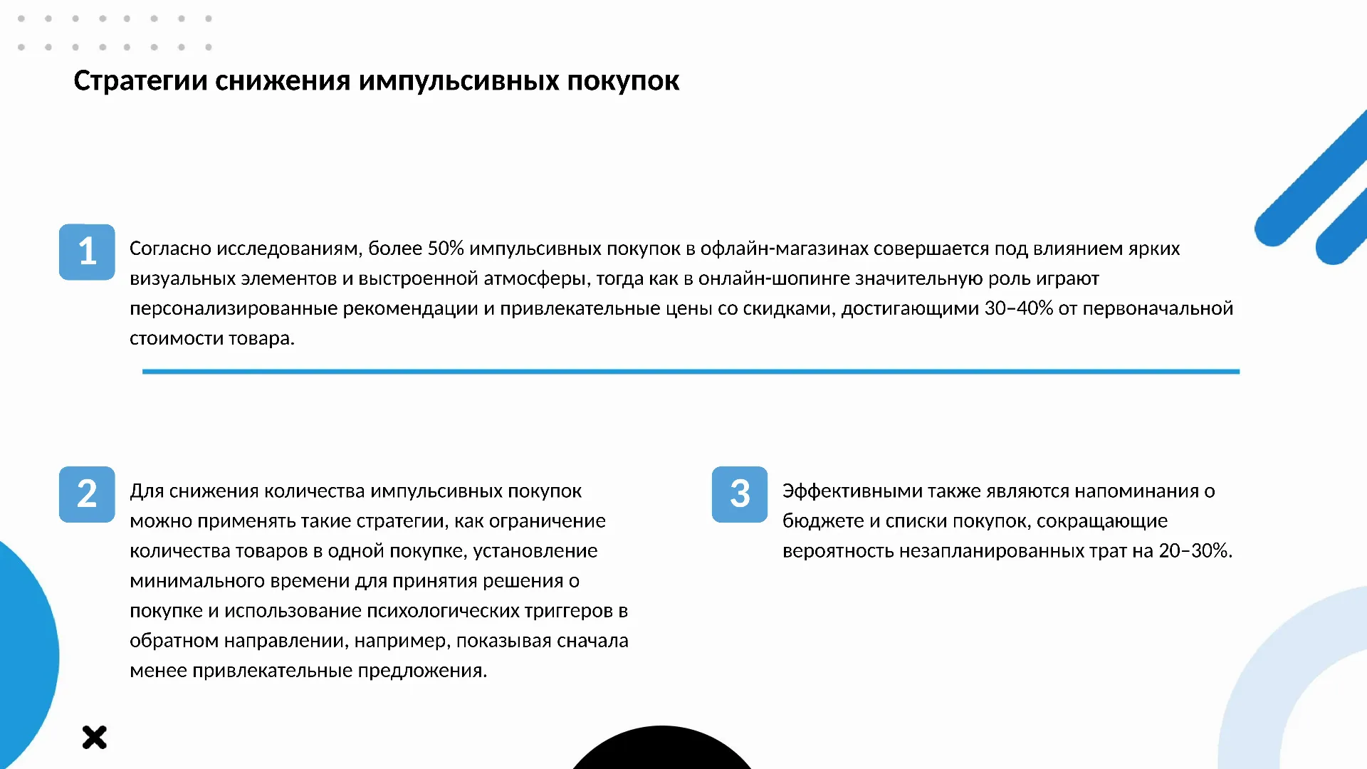 Стратегии снижения импульсивных покупок - слайд для презентации на тему 