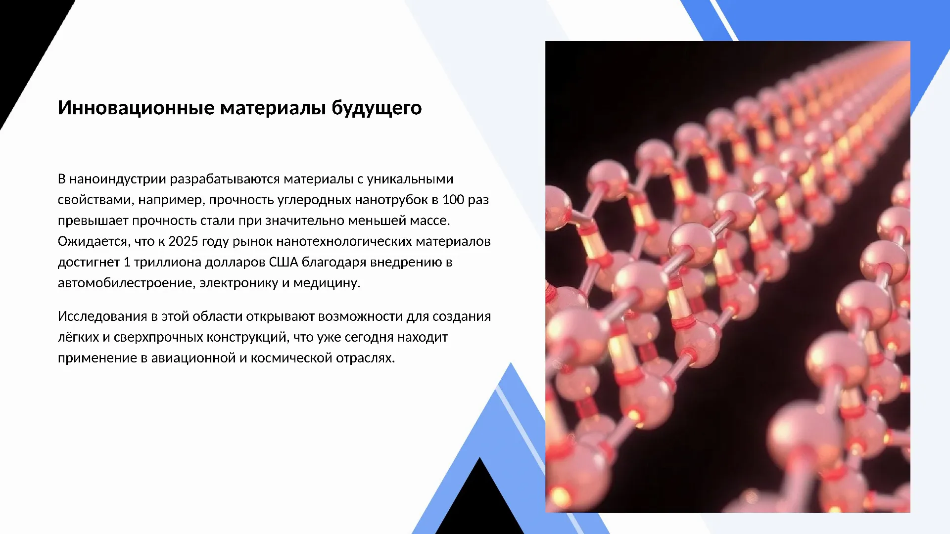 Инновационные материалы будущего - слайд для презентации на тему 
