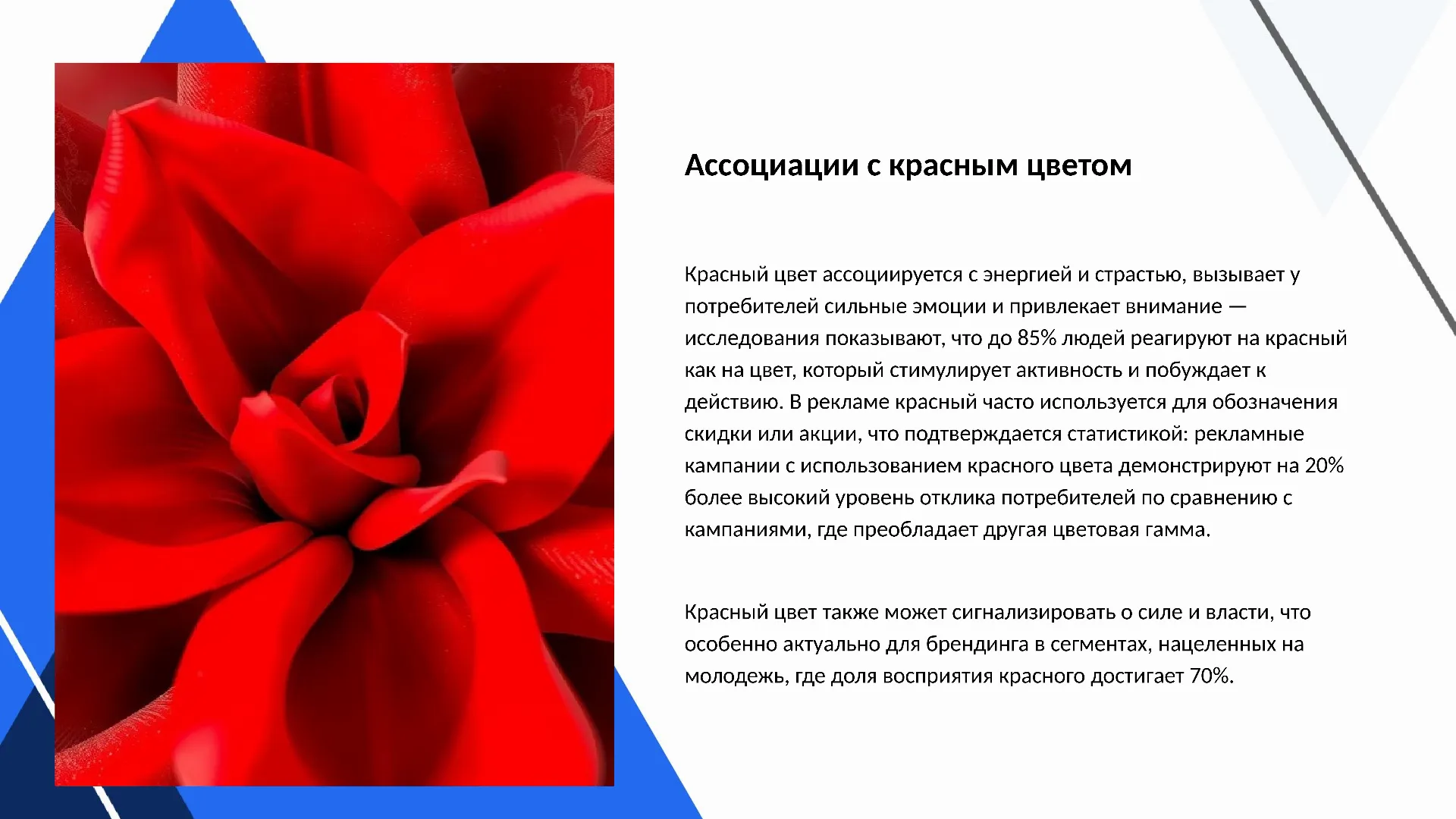 Ассоциации с красным цветом - слайд для презентации на тему 