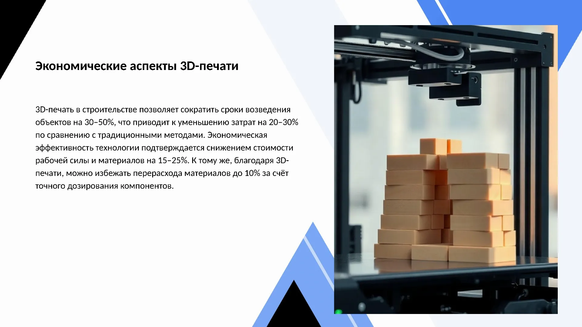 Экономические аспекты 3D-печати - слайд для презентации на тему 