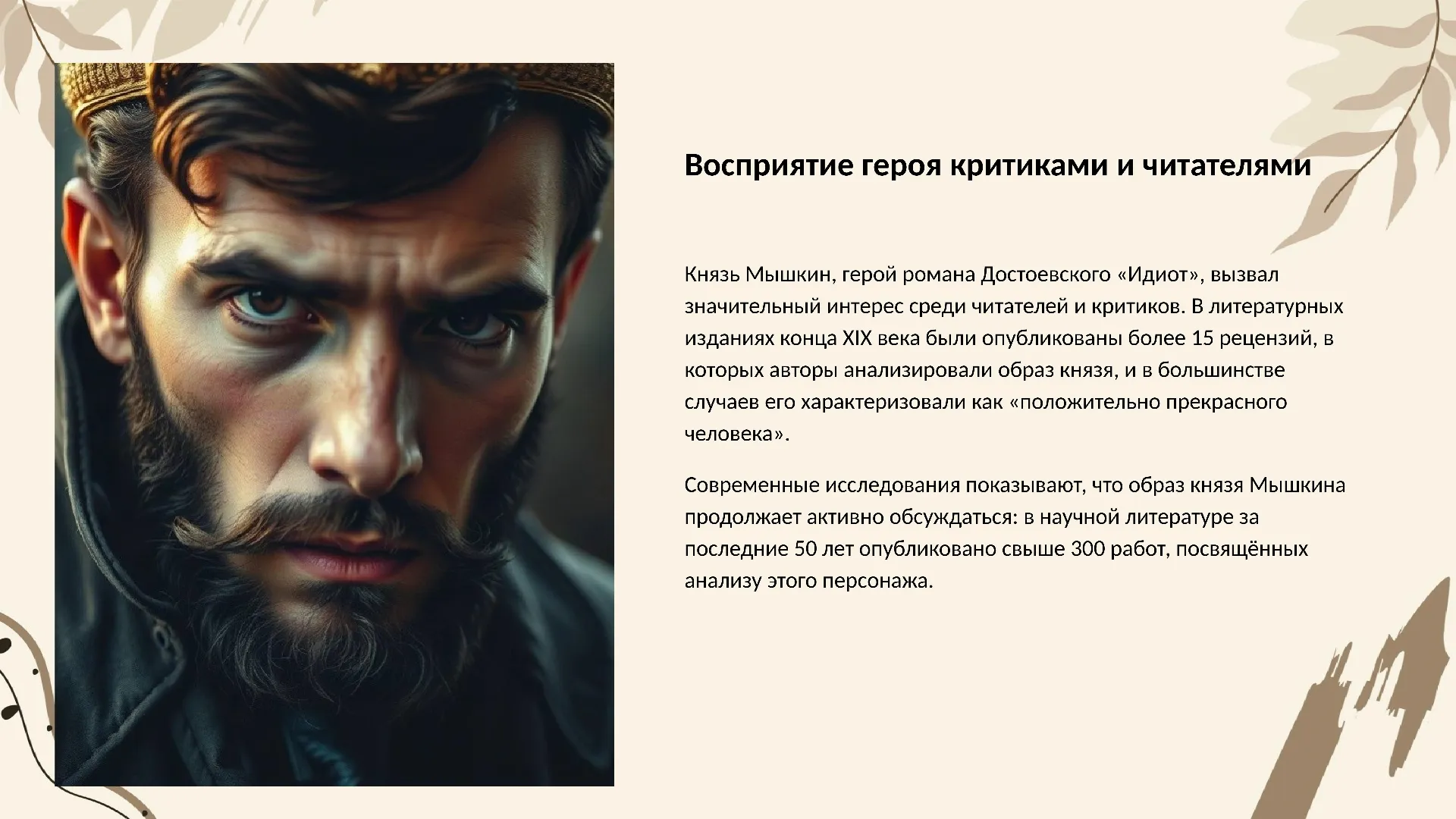 Восприятие героя критиками и читателями - слайд для презентации на тему 