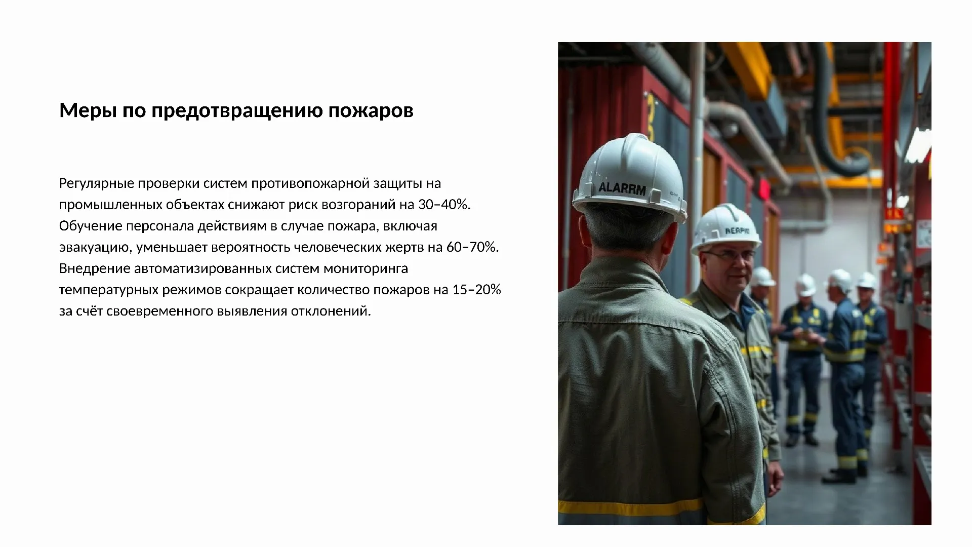 Меры по предотвращению пожаров - слайд для презентации на тему 