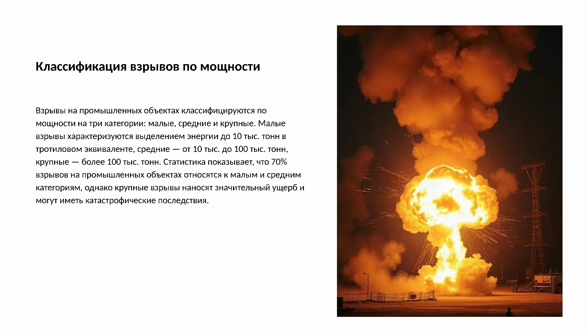 Классификация взрывов по мощности - слайд для презентации на тему 