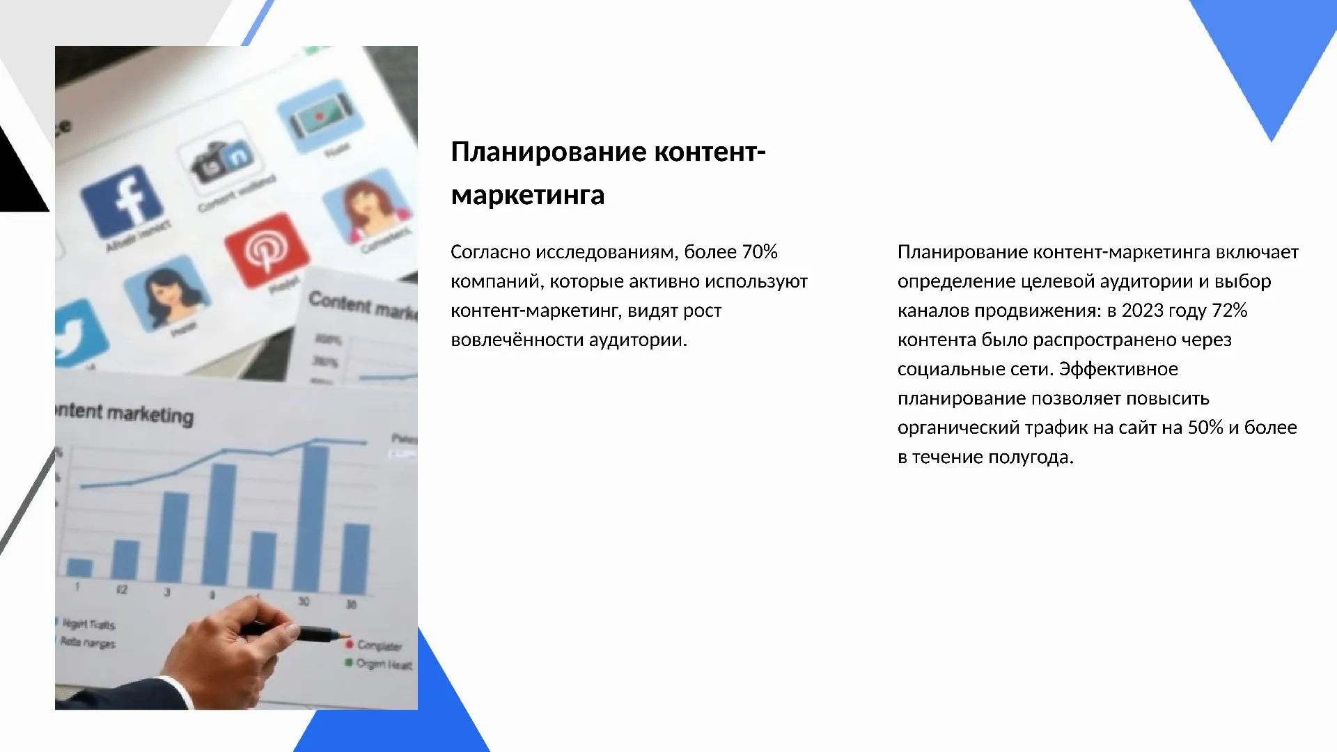 Планирование контент-маркетинга - слайд для презентации на тему 