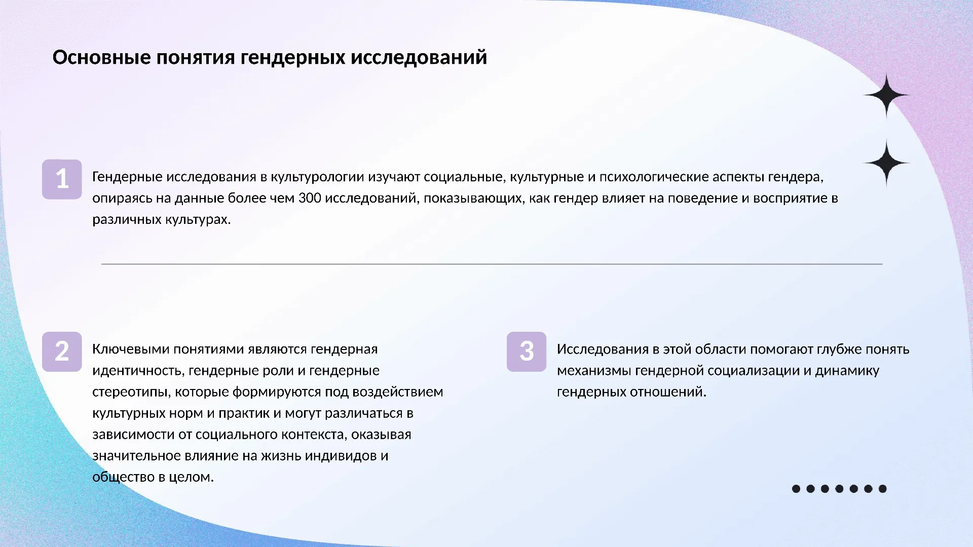 Основные понятия гендерных исследований - слайд для презентации на тему 