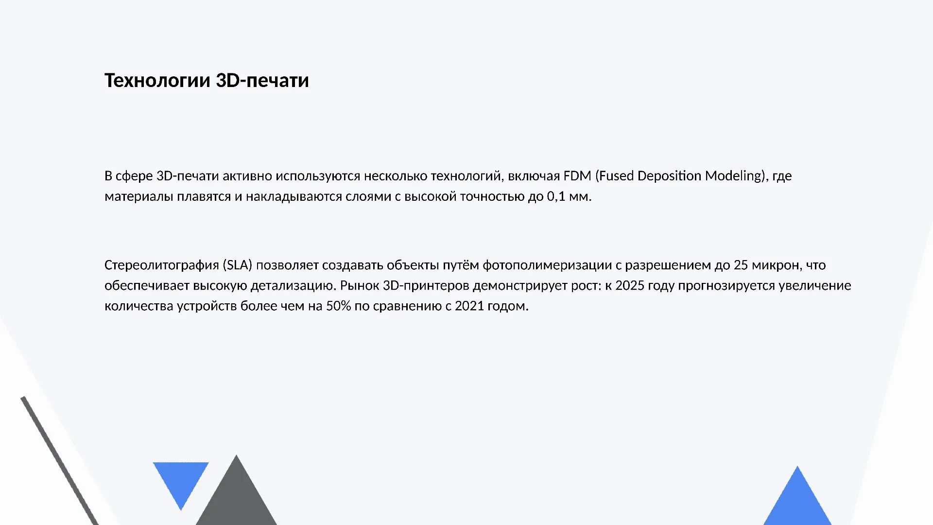 Технологии 3D-печати - слайд для презентации на тему 